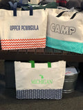 UP Patterned Bottomed Canvas Beach Tote