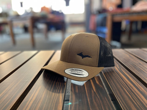Embroidered UP Six-Panel Retro Trucker Cap